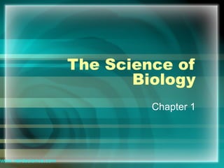The Science of
                             Biology
                               Chapter 1




www.nerdscience.com
 