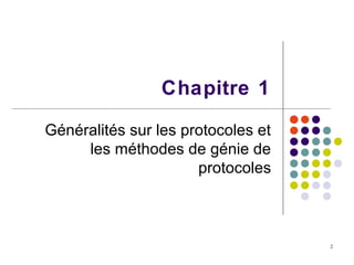 2
Chapitre 1
Généralités sur les protocoles et
les méthodes de génie de
protocoles
 