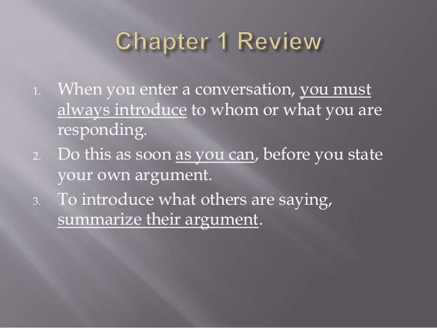 They Say, I Say Chapter 1