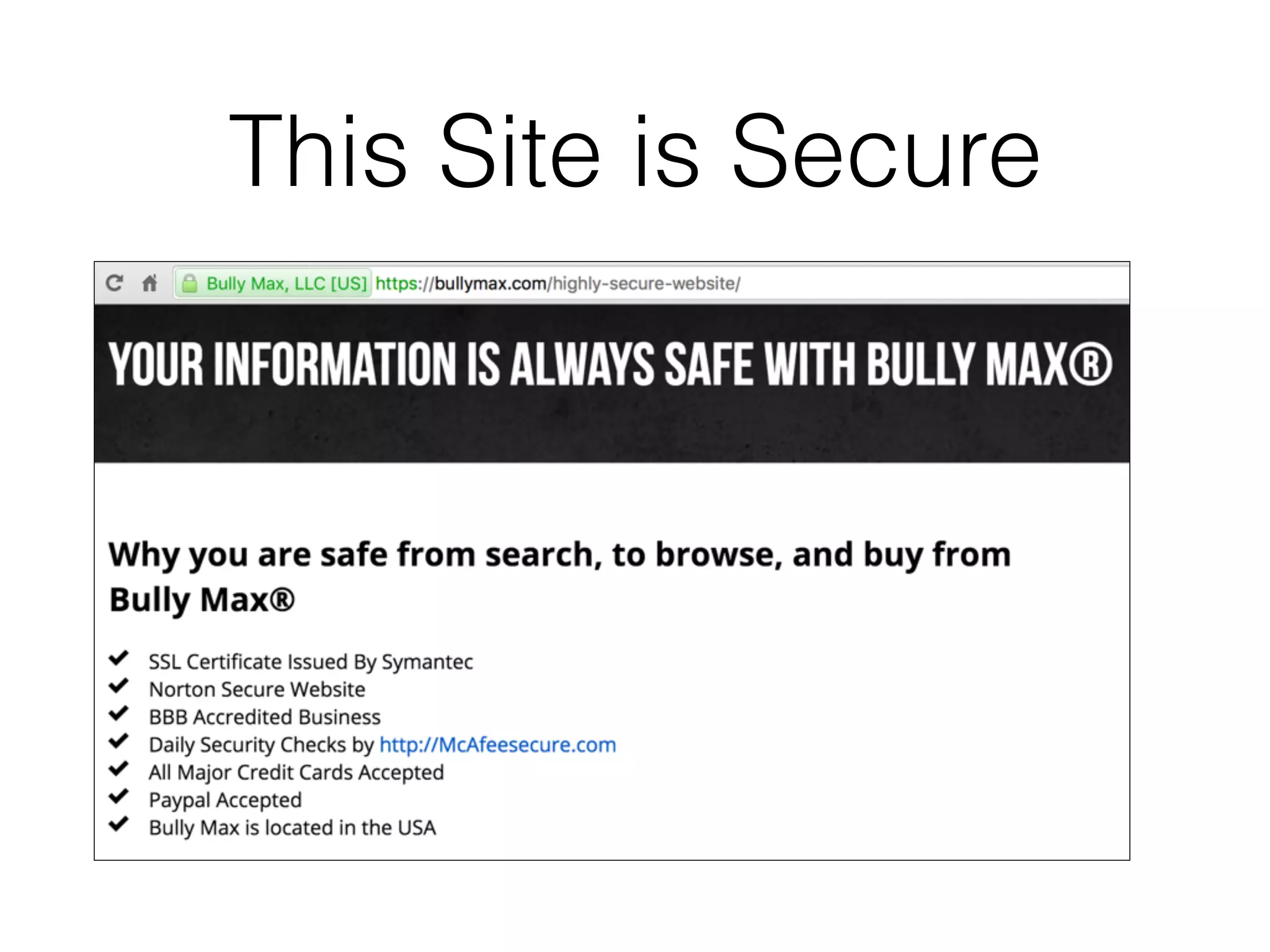 This Site is Secure
 