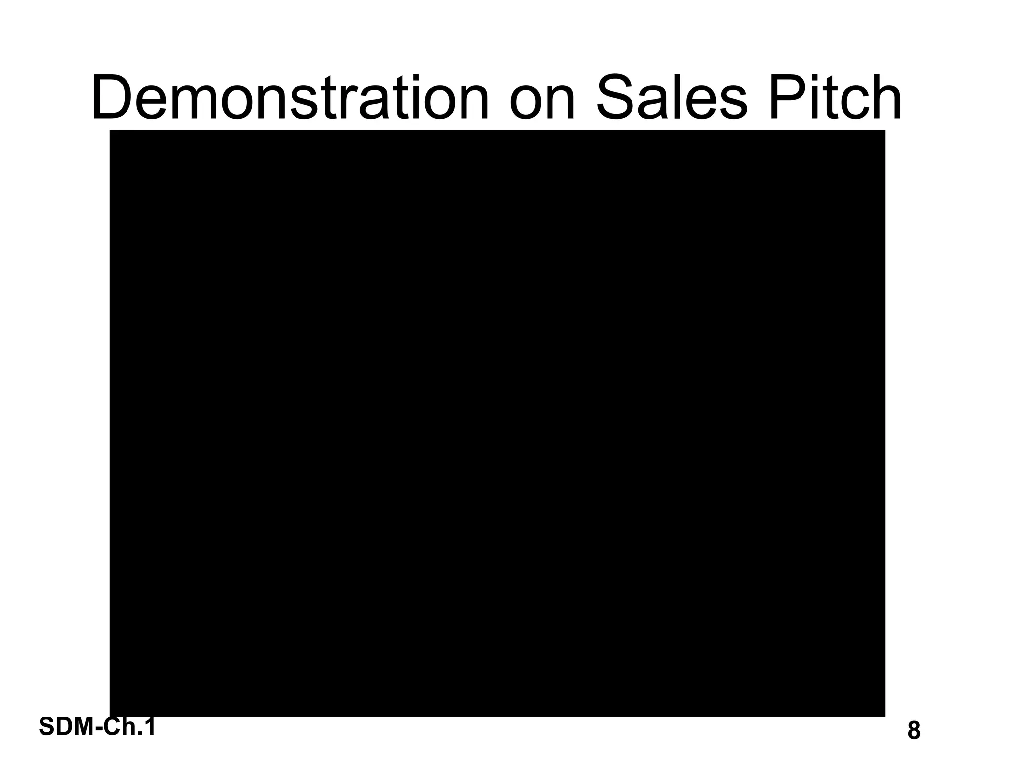 SDM-Ch.1 8
Demonstration on Sales Pitch
 