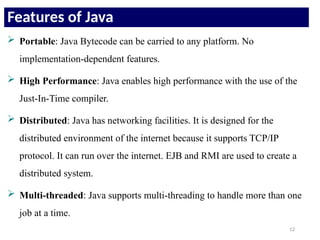 Comprehensive Introduction to Object Oriented Programming in Java | PPTX