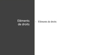 Eléments
de droits
- Eléments de droits
 