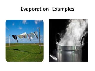 Evaporation- Examples
 