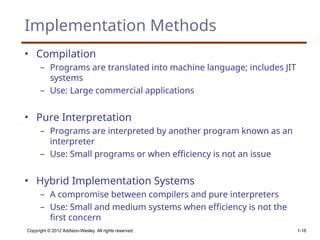 Programming Languages Chapter 1 - Basics | PPT