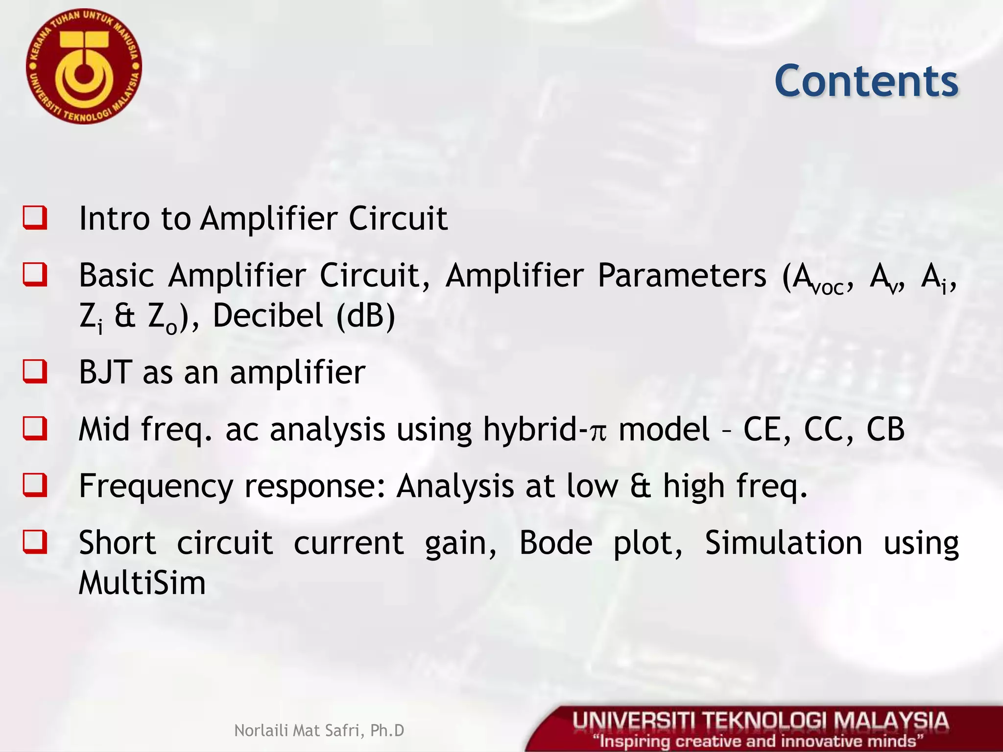 CO2: Apply the basic laws, theorem and methods of analysis for solving various problems in electronic circuit