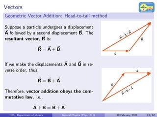 General Physics (Phys 1011): Vectors Basics | PDF