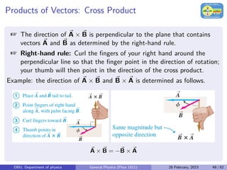Direction Physics General Physics (Phys 1011): Vectors Basics | PDF