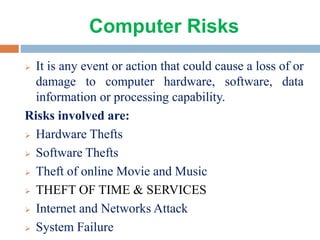 Ch # 10 computer security risks and safe guards