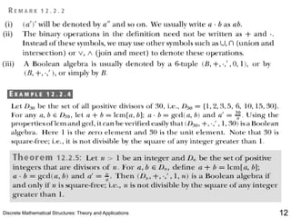 Discrete Mathematical Structures: Theory and Applications 12
 