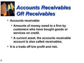 Accounts receivable are amounts owed to a business by customers for ...
