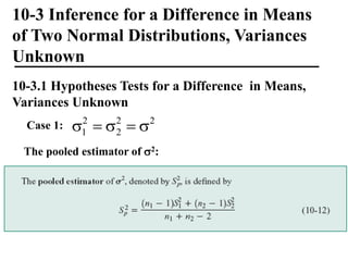 Pooled Variance Normally Distributed statistical reference for two samples in stat | PDF