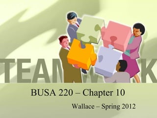 BUSA 220 – Chapter 10
         Wallace – Spring 2012
 