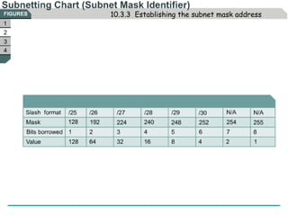 10.3.3  Establishing the subnet mask address  