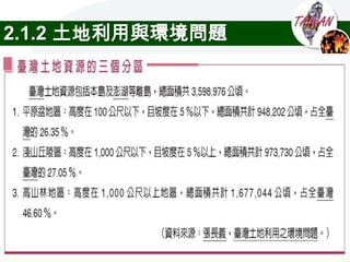 2.1.2 土地利用與環境問題
 