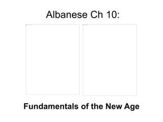 Albanese Ch 10:
Fundamentals of the New Age
 