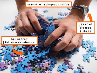 a r m a r e l r o m p e c a b e z a s
l a s p i e z a s
( d e l r o m p e c a b e z a s )
p a s a r e l
t i e m p o
( l i b r e )