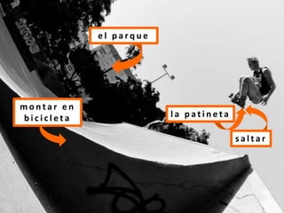 e l p a r q u e
m o n t a r e n
b i c i c l e t a l a p a t i n e t a
s a l t a r
