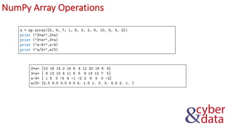 NumPy Array Operations
 