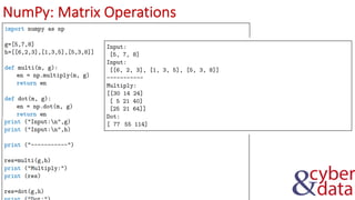 NumPy: Matrix Operations
 