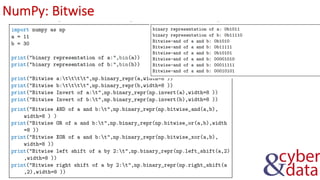 NumPy: Bitwise
 
