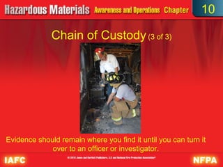 10

              Chain of Custody (3 of 3)




Evidence should remain where you find it until you can turn it
             over to an officer or investigator.
 