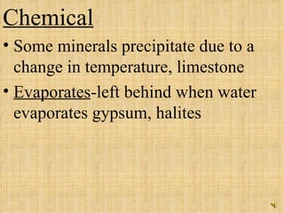Precipitated Rocks Ch 10 Rocks | PPT