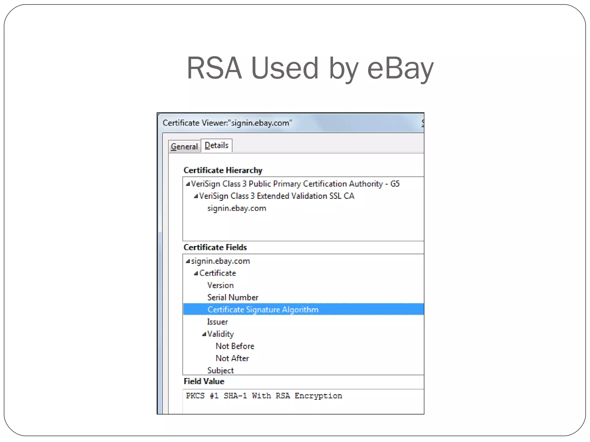 RSA Used by eBay 