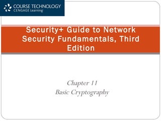 Chapter 11 Basic Cryptography Security+ Guide to Network Security Fundamentals, Third Edition 