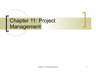 Chapter 11: Project Management Chapter 11: Project Management 