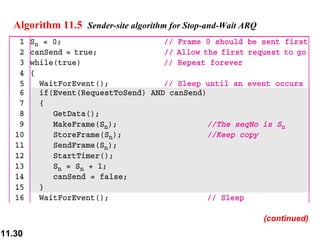 Algorithm 11.5   Sender-site algorithm for Stop-and-Wait ARQ (continued) 