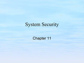 System Security Chapter 11 