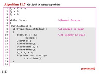 11.47
Algorithm 11.7 Go-Back-N sender algorithm
(continued)
 