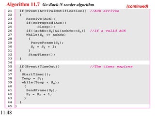 11.48
Algorithm 11.7 Go-Back-N sender algorithm (continued)
 