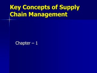 Key Concepts of Supply
Chain Management
Chapter – 1
 