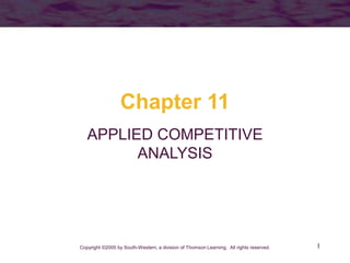1
Chapter 11
APPLIED COMPETITIVE
ANALYSIS
Copyright ©2005 by South-Western, a division of Thomson Learning. All rights reserved.
 