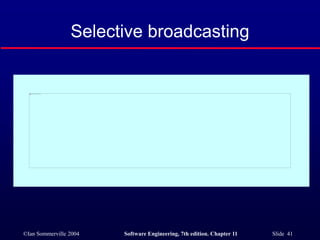 ©Ian Sommerville 2004 Software Engineering, 7th edition. Chapter 11 Slide 41
Selective broadcasting
 