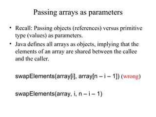 Arrays in java programming language slides | PPT