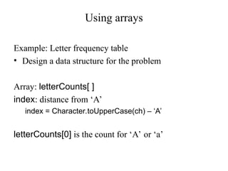 Arrays in java programming language slides | PPT