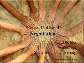 Cross-Cultural
 Negotiation
                  LDR 655
                   Wallace
   Siena Heights University
              (Lewicki, Saunders & Barry. 2011)
 