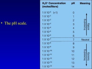 • The pH scale.
 