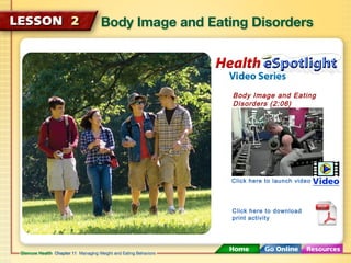 Body Image and Eating 
Disorders (2:06) 
Click here to launch video 
Click here to download 
print activity 
 