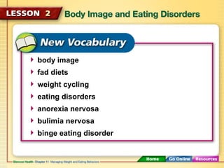 body image 
fad diets 
weight cycling 
eating disorders 
anorexia nervosa 
bulimia nervosa 
binge eating disorder 
 