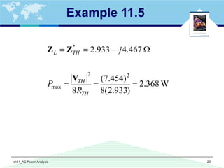 ch11 AC Power Analysis.pdf AC Power Analysis | PDF
