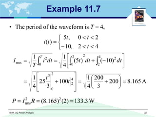 ch11 AC Power Analysis.pdf AC Power Analysis | PDF