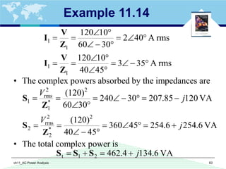 ch11 AC Power Analysis.pdf AC Power Analysis | PDF