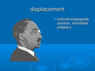 displacementdisplacement
 cultural scapegoatscultural scapegoats
(women, minorities,(women, minorities,
children)children)
 