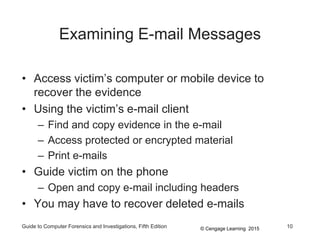 Computer Email Log For Evidence Ch 11 E-mail and Social Media Investigations.ppt