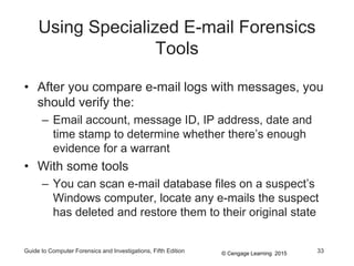 Computer Email Log For Evidence Ch 11 E-mail and Social Media Investigations.ppt