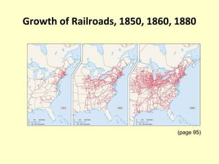 Growth of Railroads, 1850, 1860, 1880
(page 95)
 